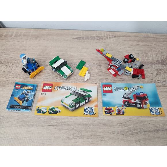 LEGO Creator Set 3 in 1 Firetruck 6911 Race Car 6910 Vehicles Marvel 76063 - Picture 1 of 9